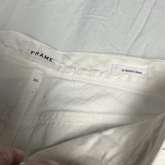 Frame Women's Size 30 Le Simone Distressed Denim Shorts White - Picture 8 of 10